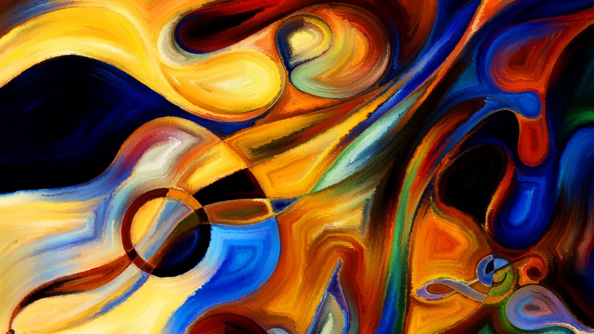 colorful background with a guitar in the foreground