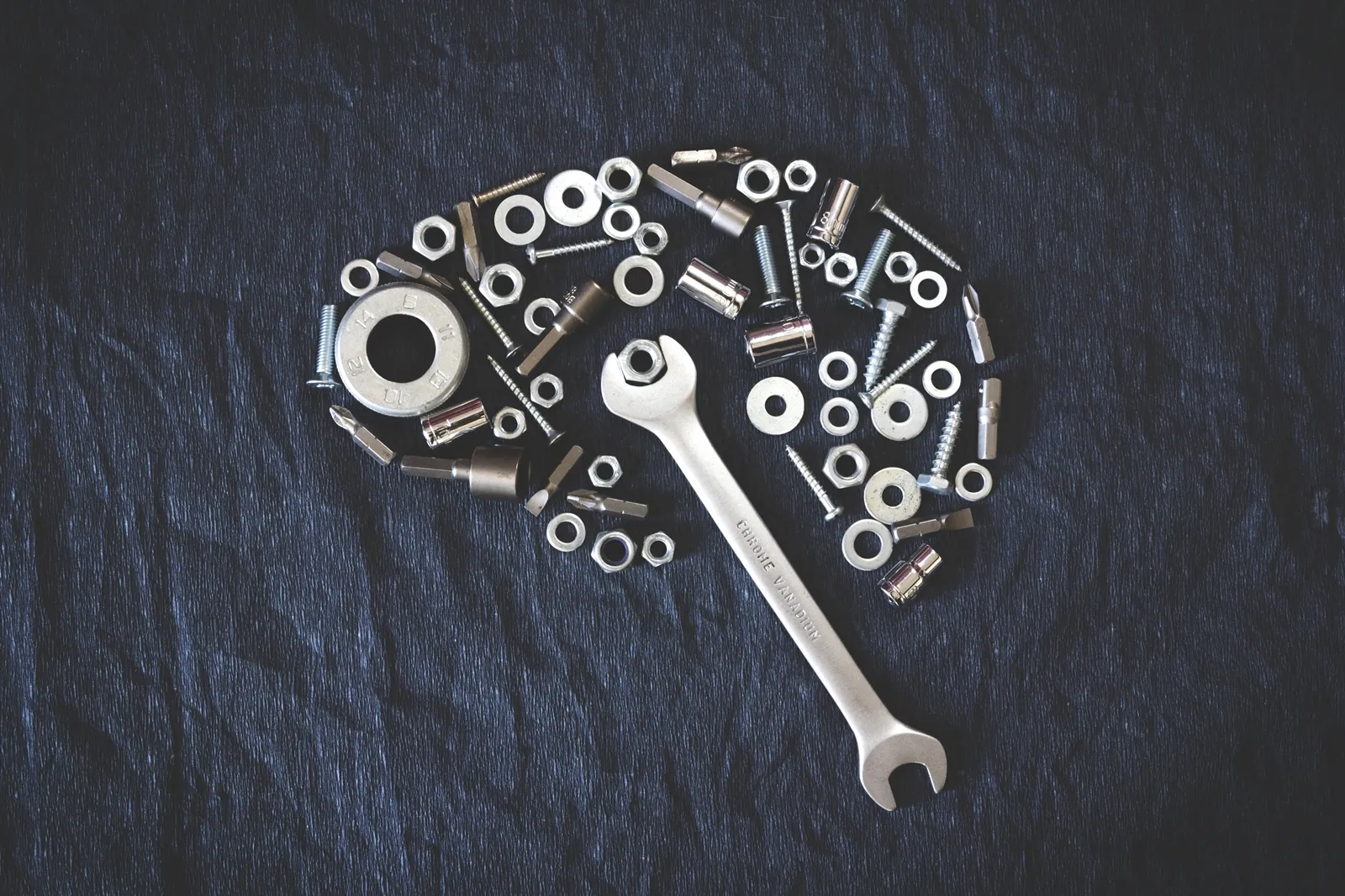 brain made our of cogs and screws