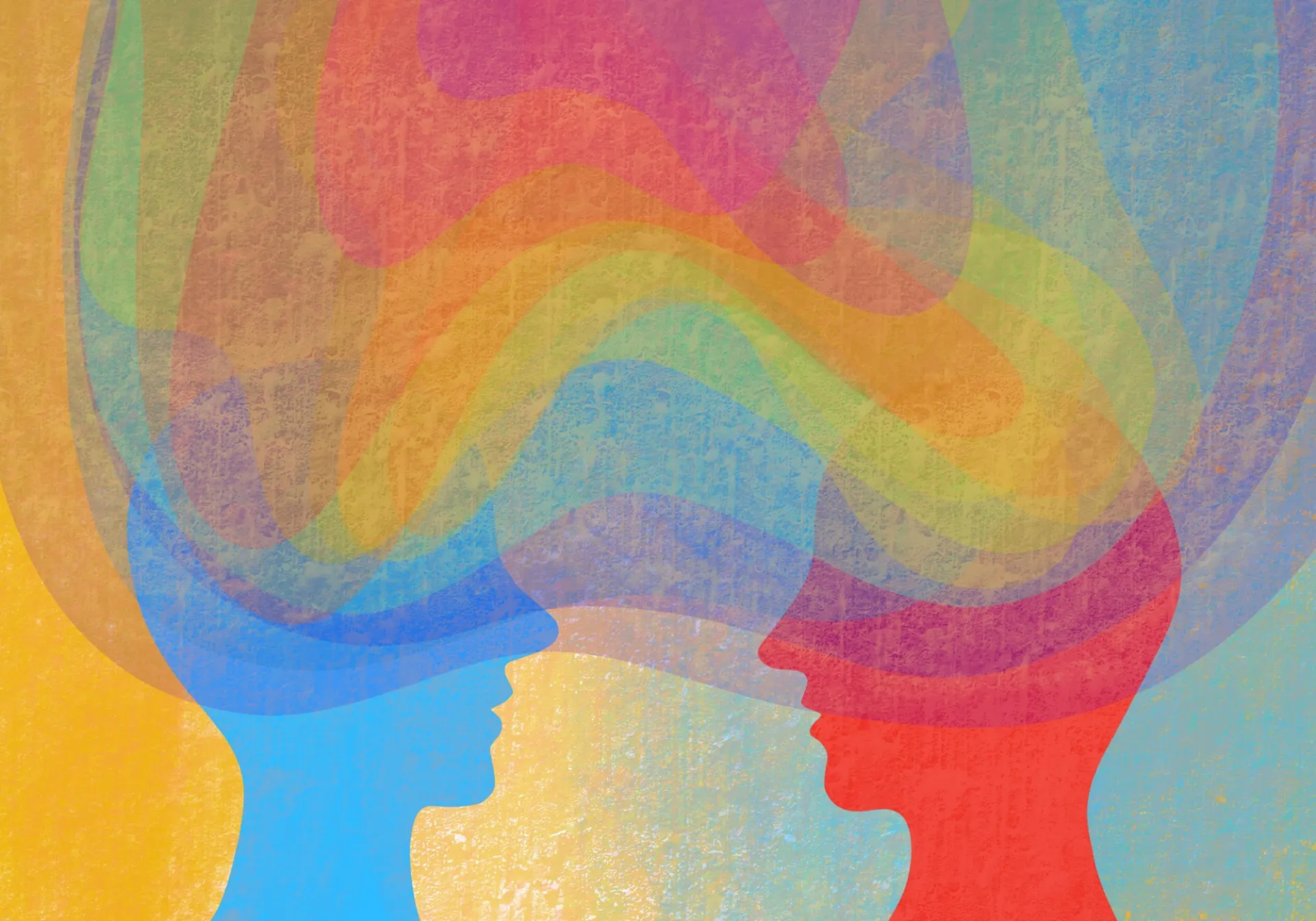 drawing of two people facing each other