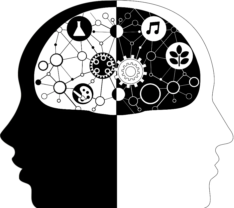 black and white brain